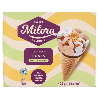 Obrázek Milora Mražený krém s příchutí bourbon vanilky a mražený krém s lískovými oříšky 6 x 120ml (720ml)