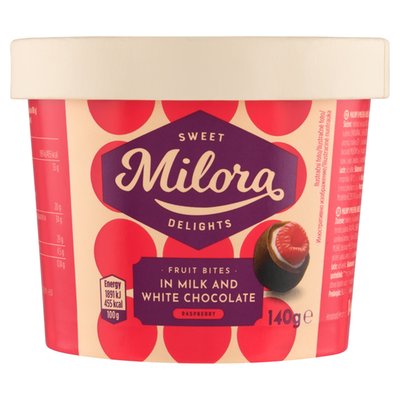 Obrázek Milora Maliny v mléčné a bílé čokoládě 140g
