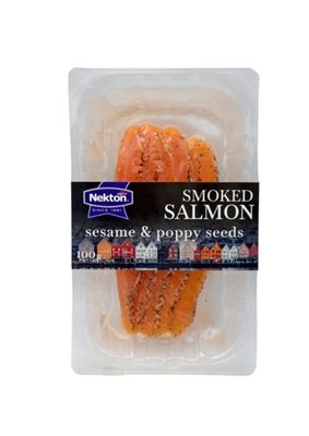 Obrázek NEK Losos uzený se sezamem a mákem plátky gourmet NEKTON 100g