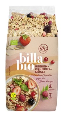 Obrázek BILLA BIO Křupavé müsli se 3 % mrazem sušeného bobulového ovoce 500g