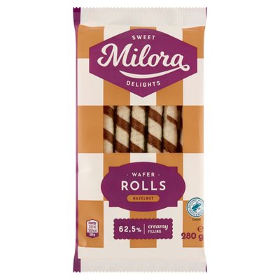 Obrázek Milora Oplatkové trubičky s lískooříškovou náplní 280g