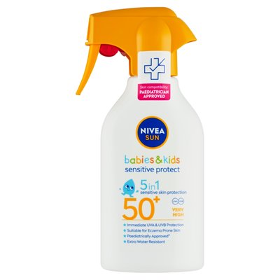 Obrázek Nivea Sun Sensitive Protect Dětský sprej na opalování OF 50+ 270ml