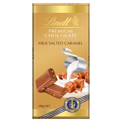 Obrázek Lindt Mléčná čokoláda s kousky karamelu a špetkou mořské soli 100g