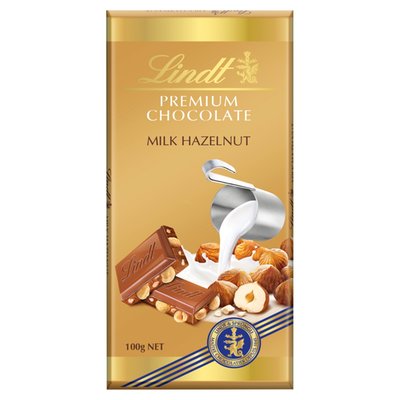 Obrázek Lindt Mléčná čokoláda s celými praženými lískovými ořechy 100g