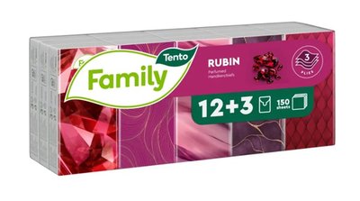 Obrázek Tento Family Rubin Kapesníky 3-vrstvé 15 x 10 ks