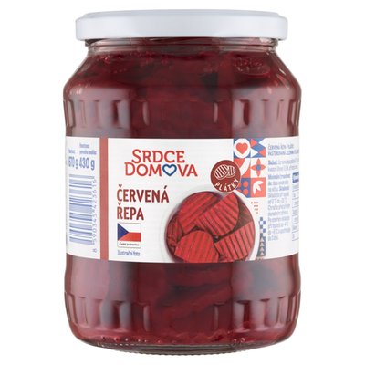 Obrázek Srdce domova Červená řepa plátky 670g