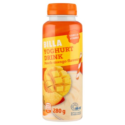 Obrázek BILLA Jogurtový nápoj s broskvovo-mangovou příchutí 280g