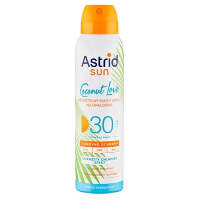 Obrázek Astrid Sun Coconut Love neviditelný suchý sprej na opalování SPF 30 150ml