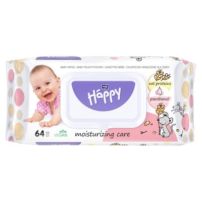 Obrázek Bella Baby Happy Vlhčené ubrousky s ovesnými proteiny a panthenolem 64 ks