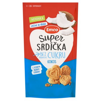 Obrázek Emco Super srdíčka kokos 140g