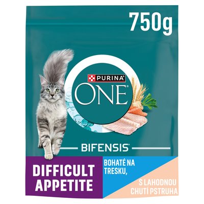 Obrázek Purina ONE Bifensis Difficult Appetite granule pro kočky treska, pstruh 750g