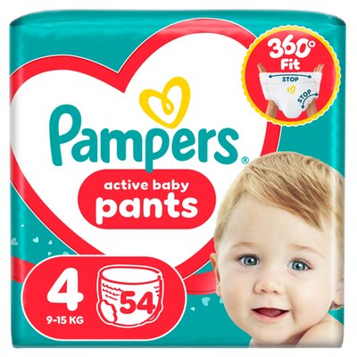 Obrázek Pampers Active Baby Plenkové Kalhotky, Velikost 4, 54 Kusů, 9kg-15kg