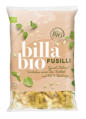 Obrázek BILLA BIO Fusilli 500g