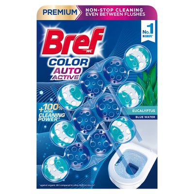 Obrázek Bref Color Auto Active Eucalyptus tuhý WC blok 3 x 50g