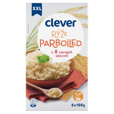 Obrázek clever Rýže parboiled ve varných sáčcích 8 x 100g (800g)