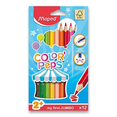 Obrázek Maped Color' Peps Jumbo Pastelky trojhranné - 12 ks