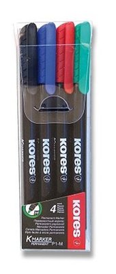 Obrázek Kores K-Marker Permanentní popisovač tenký - 4 barvy