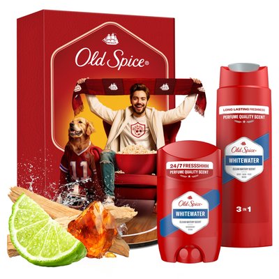 Obrázek Old Spice Sports Fan Dárková Sada S Tuhým Deodorantem A Sprchovým Gelem Whitewater