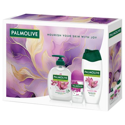 Obrázek Palmolive Naturals Orchid Triple Set  se sprchovým gelem, tekutým mýdlem a roll-on deodorantem