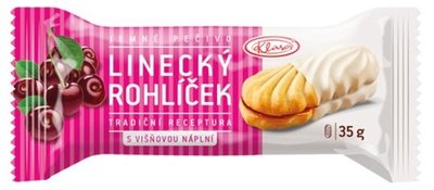 Obrázek Linecký rohlíček s višňovou náplní v jogurtové polevě