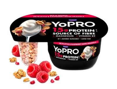 Obrázek YoPRO Mix&Crunch jogurt granola malina a datle
