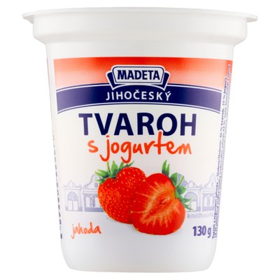 Obrázek Madeta Jihočeský tvaroh s jogurtem jahoda 130g
