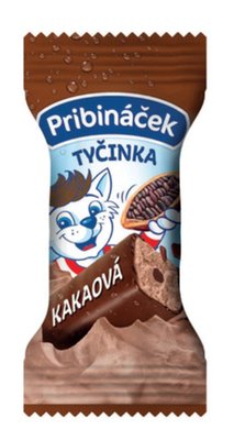 Obrázek Pribináček Kakaová tyčinka s tvarohem, kakaovým středem a kakaovou polevou.