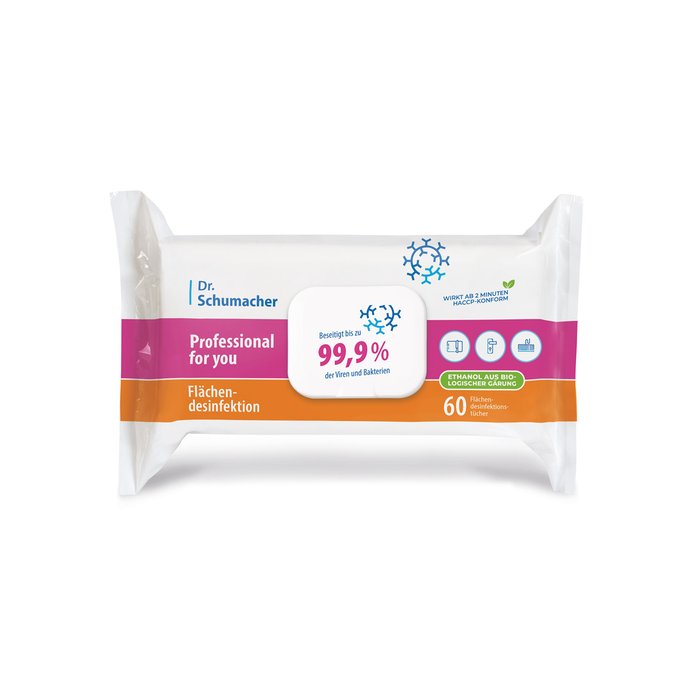 Product Image of Flächendesinfektionstücher Professional, Oberflächendesinfektion gegen Bakterien und Viren, parfümfrei