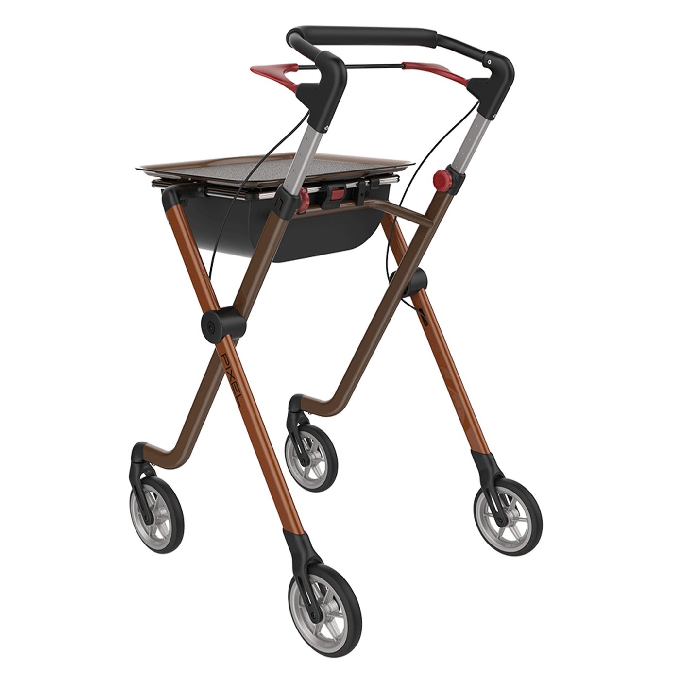 Gallery Image of Rehasense Indoor-Rollator Pixel, Gehwagen für Innenbereich, Aluminium, Tablett als Beistelltisch, Flex-Rahmen