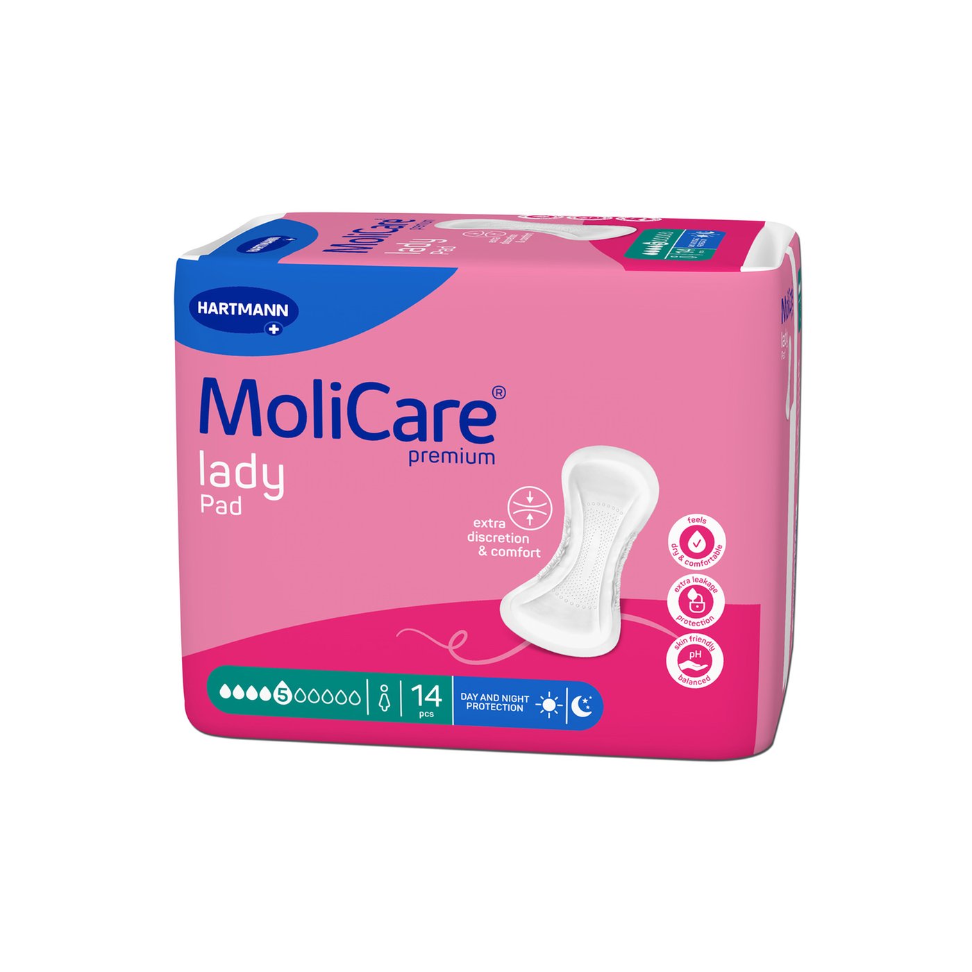Gallery Image of MoliCare Premium Lady Pad 5 Tropfen, Inkontinenzeinlage Frauen mittlere Blasenschwäche, Aloe Vera, Tag und Nacht