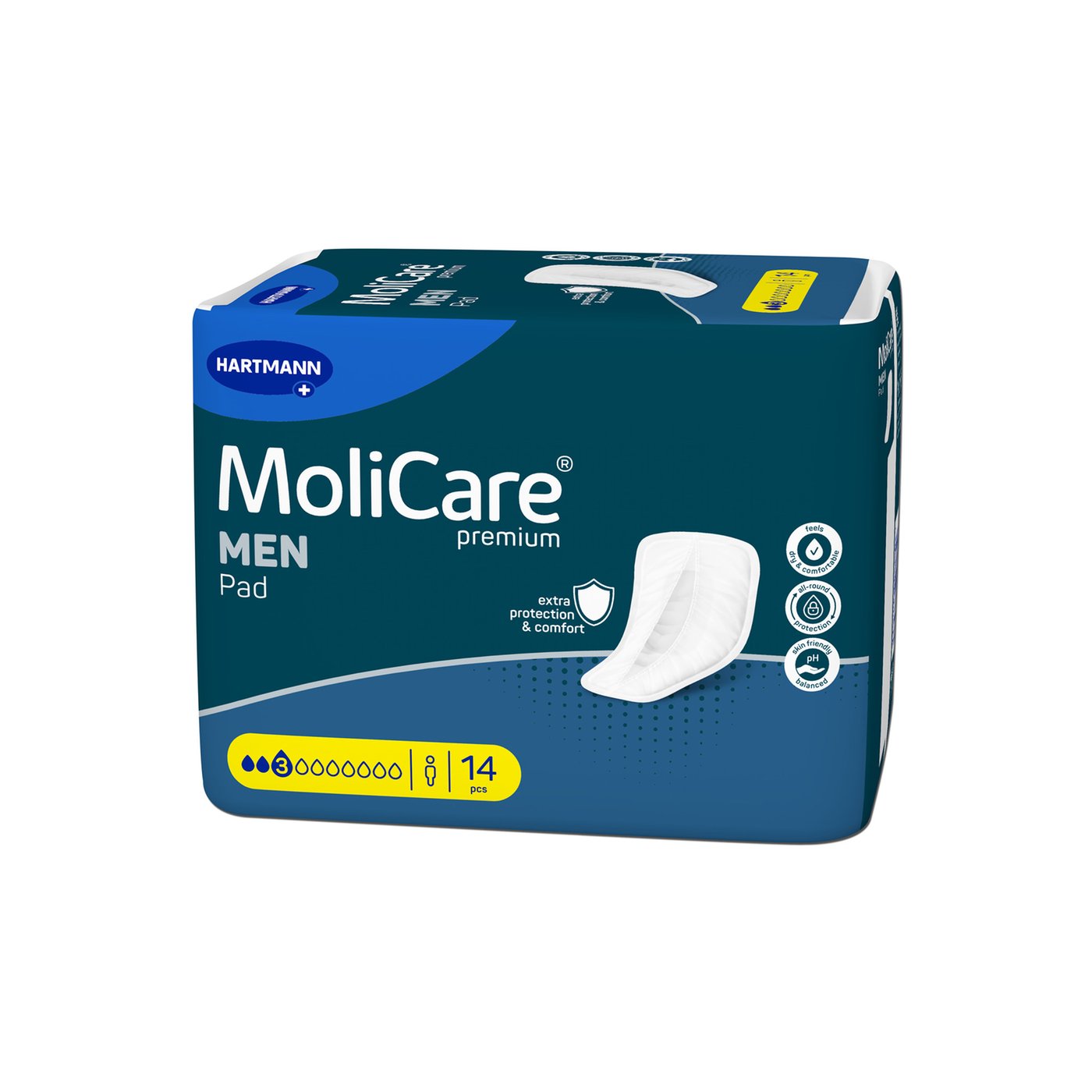 Gallery Image of MoliCare Premium Men Pad, Inkontinenzeinlage für Männer leichte Blasenschwäche, 3 Tropfen, SkinGuard-Technologie