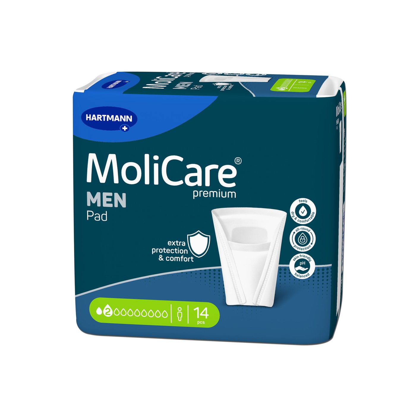 Gallery Image of MoliCare Premium Men Pad 2 Tropfen, Inkontinenzeinlage für Männer leichte Blasenschwäche, SkinGuard-Technologie
