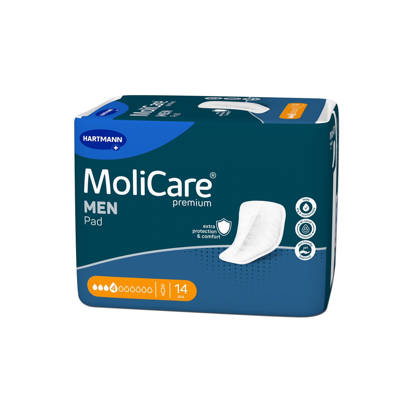 Gallery Image of MoliCare Premium Men Pad, Inkontinenzeinlage für Männer mittlere Blasenschwäche, 4 Tropfen, SkinGuard-Technologie