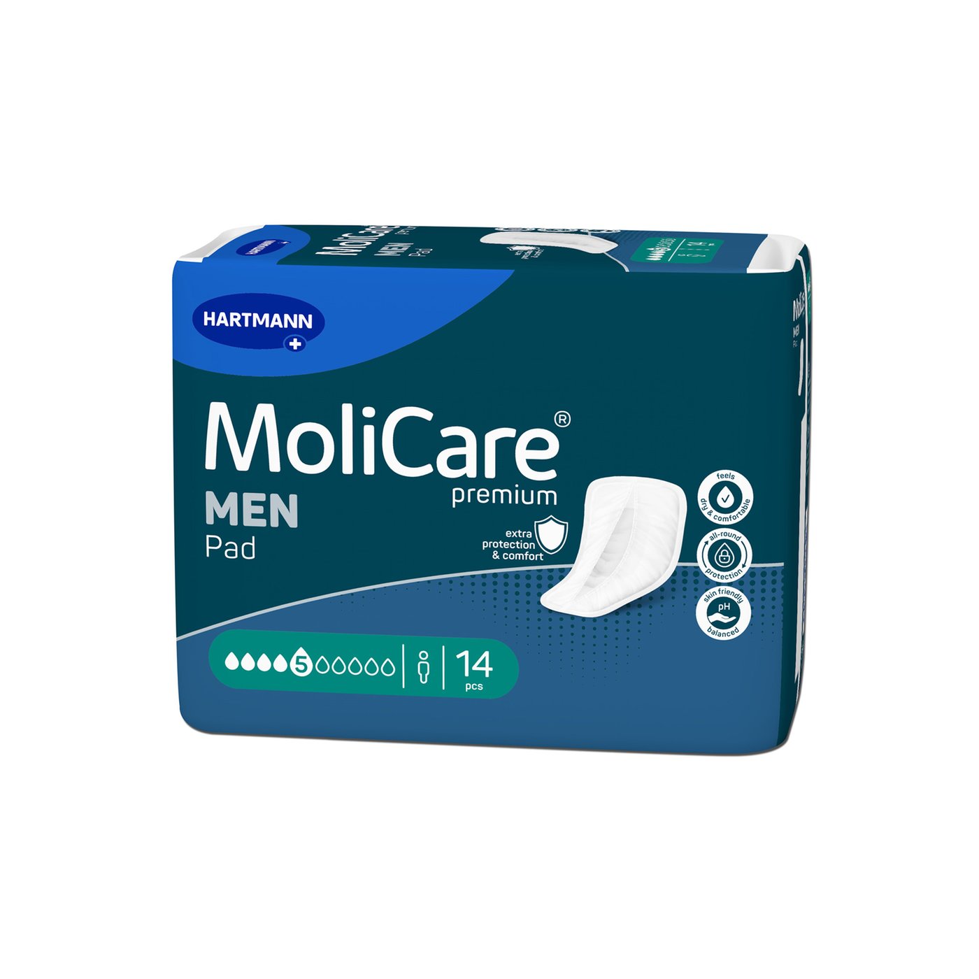 Gallery Image of MoliCare Premium Men Pad, Inkontinenzeinlage für Männer mittlere Blasenschwäche, 5 Tropfen, SkinGuard-Technologie