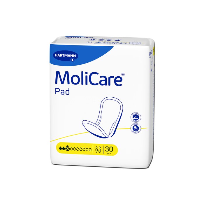 Product Image of MoliCare Pad 3 Tropfen, Inkontinenzeinlage Unisex mittlere Blasenschwäche, Tag und Nacht, geruchsneutralisierend