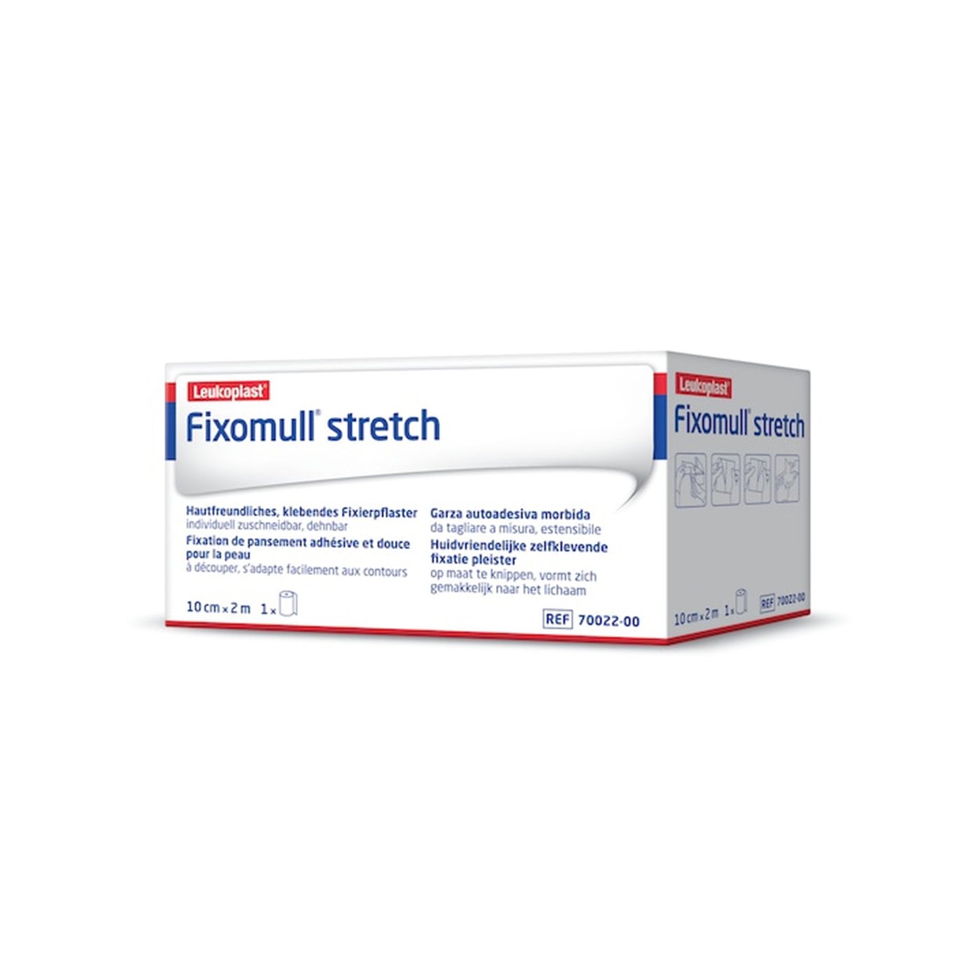 Gallery Image of Essity Fixierbinde Fixomull Stretch, Klebevlies Wundverband für Gelenke, Querelastizität, atmungsaktiv, weiß