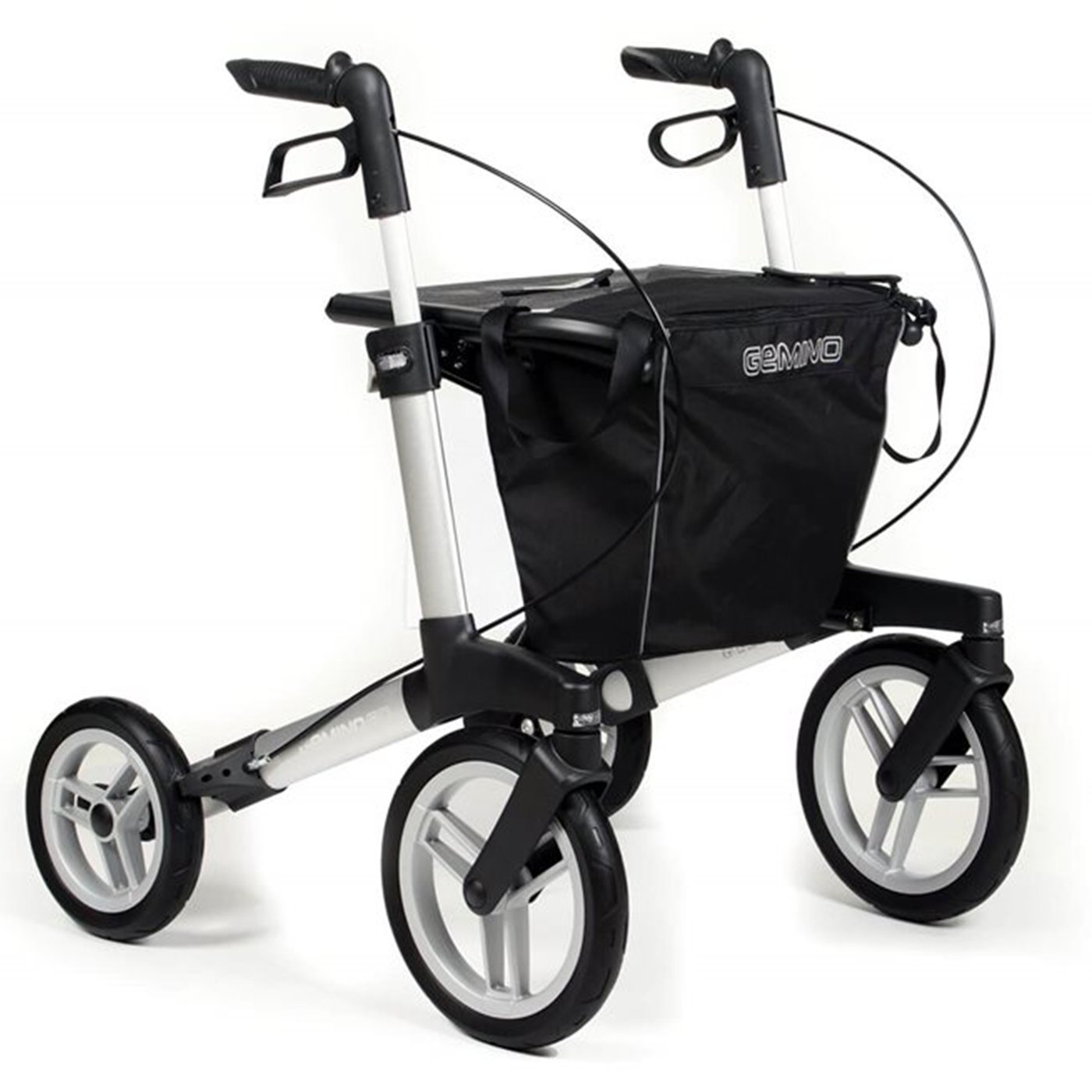 Gallery Image of Sunrise Medical Outdoor-Rollator Gemino 60, All-Terrain-Rollator für draußen, XXL-Räder, wetterfeste Tasche, Silbergrau