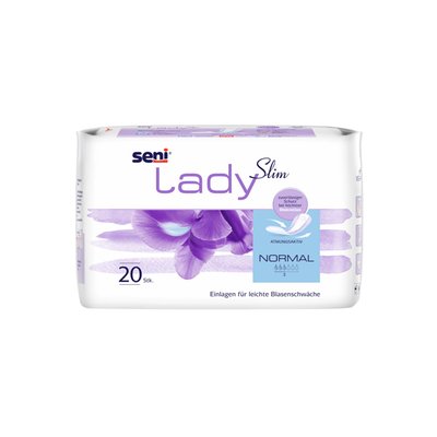 Produktbild für Seni Lady Slim Normal, Inkontinenzeinlage für Frauen diskret dünn, atmungsaktiv, latexfrei, 20 Stück