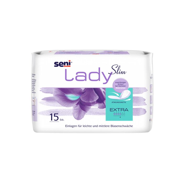 Product Image of Seni Lady Slim Extra, Inkontinenzeinlage für Frauen aktiver Lebensstil, seitlicher Auslaufschutz, 15 Stück