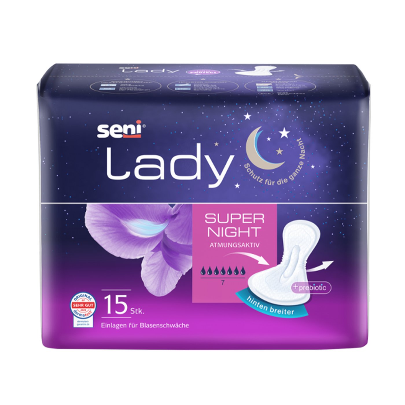 Gallery Image of Inkontinenzeinlagen Seni Lady Super Night extra starke Saugkraft