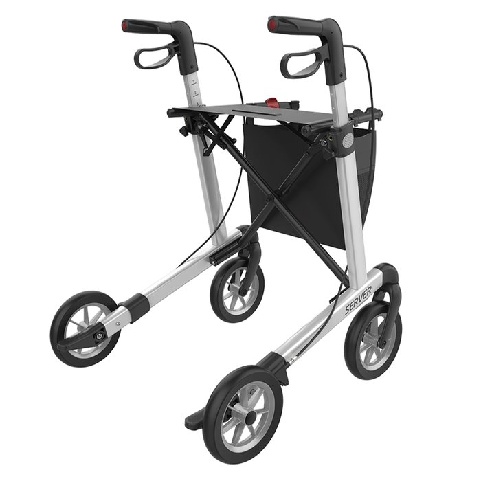 Gallery Image of Rehasense Rollator Server Aluminium, leichter Gehwagen faltbar, Soft-Räder, abnehmbare Einkaufstasche