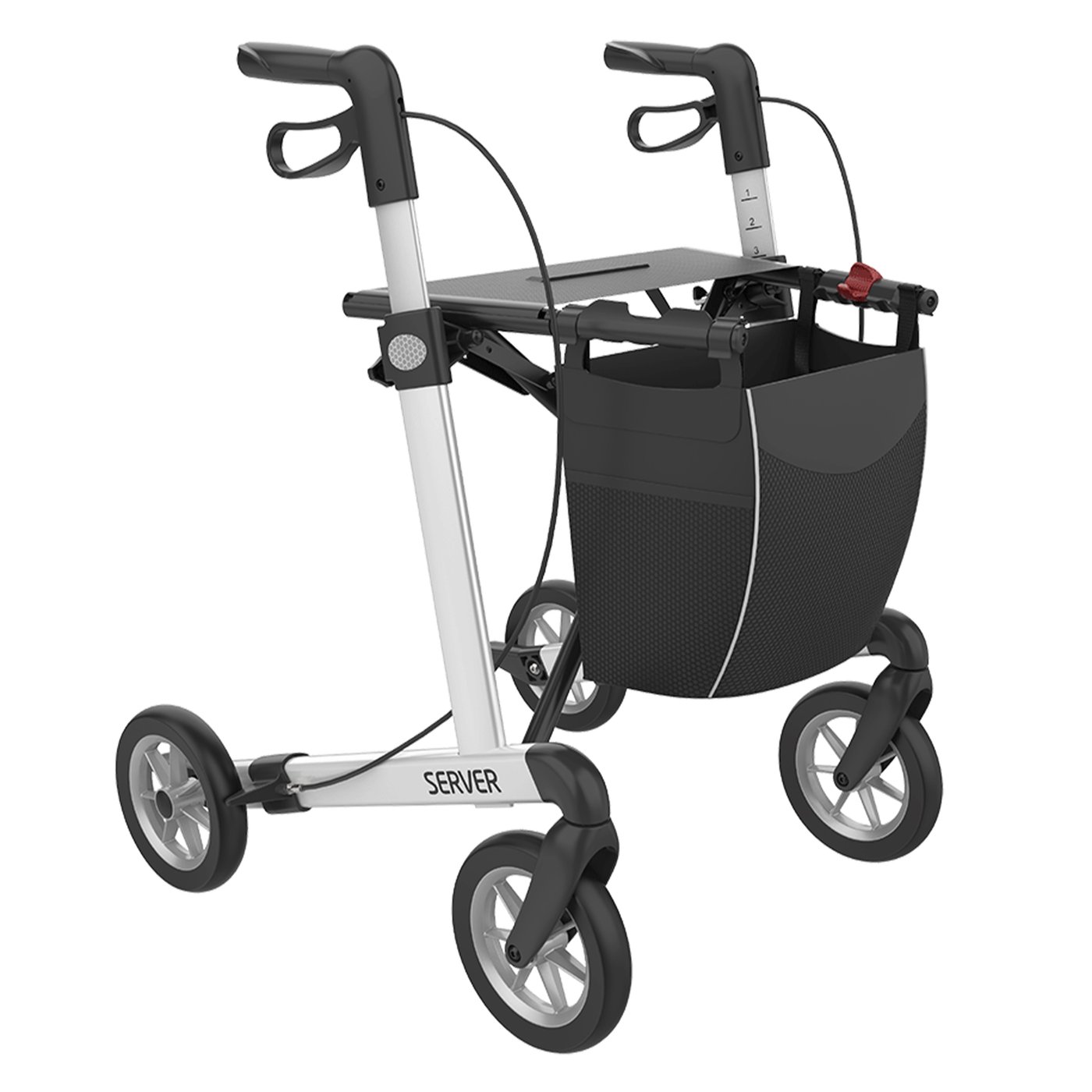 Gallery Image of Rehasense Rollator Server Aluminium, leichter Gehwagen faltbar, Soft-Räder, abnehmbare Einkaufstasche
