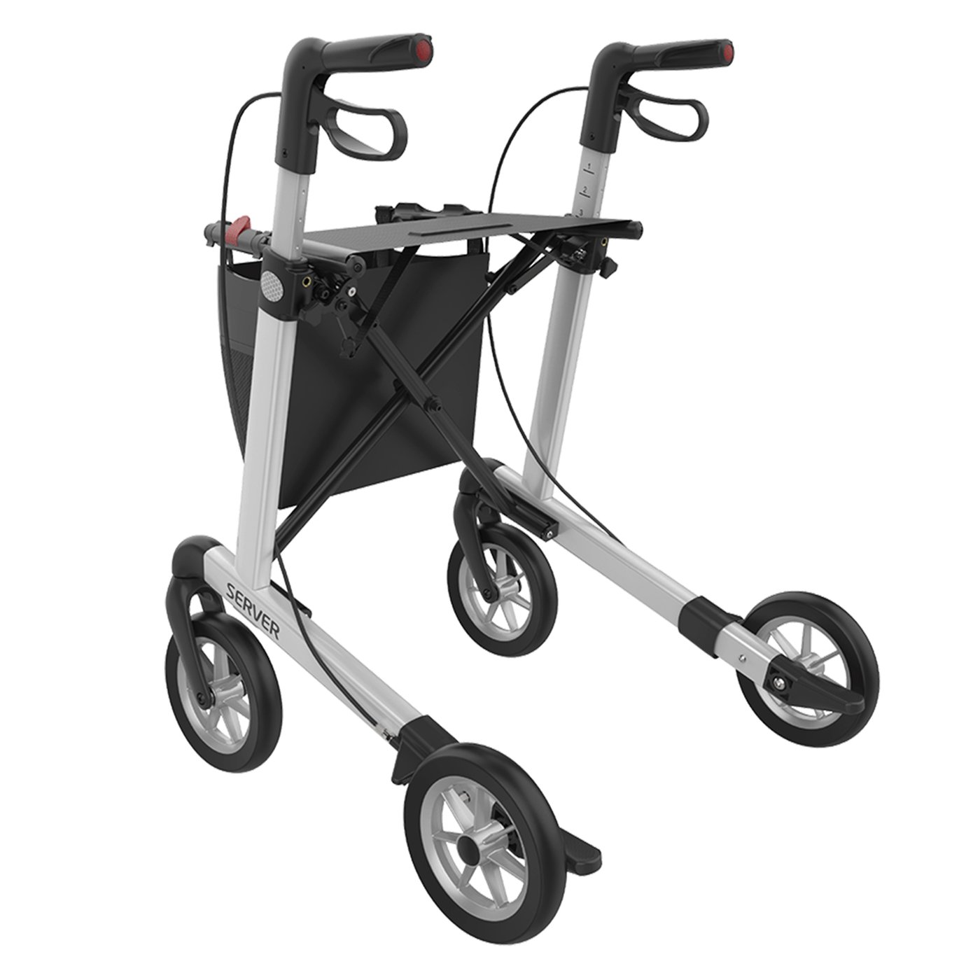 Gallery Image of Rehasense Rollator Server Aluminium, leichter Gehwagen faltbar, Soft-Räder, abnehmbare Einkaufstasche