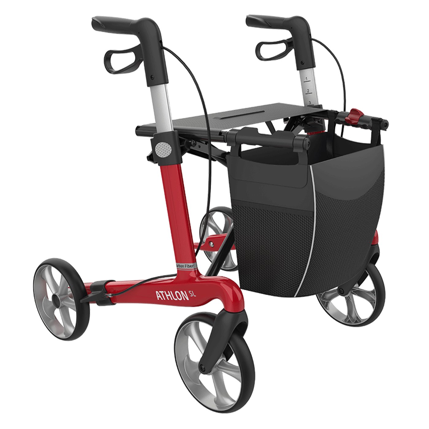Gallery Image of Rehasense Carbon-Rollator Athlon SL, ultraleichter Gehwagen faltbar, höhenverstellbar, TPE-Räder