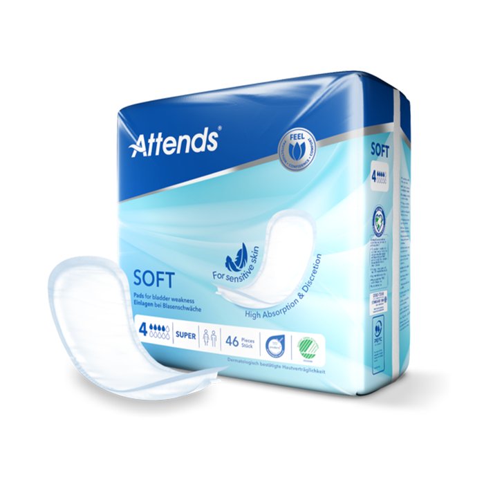 Product Image of Inkontinenzeinlagen Attends Soft 4 Super mittlere Saugkraft 3x46 Stk.