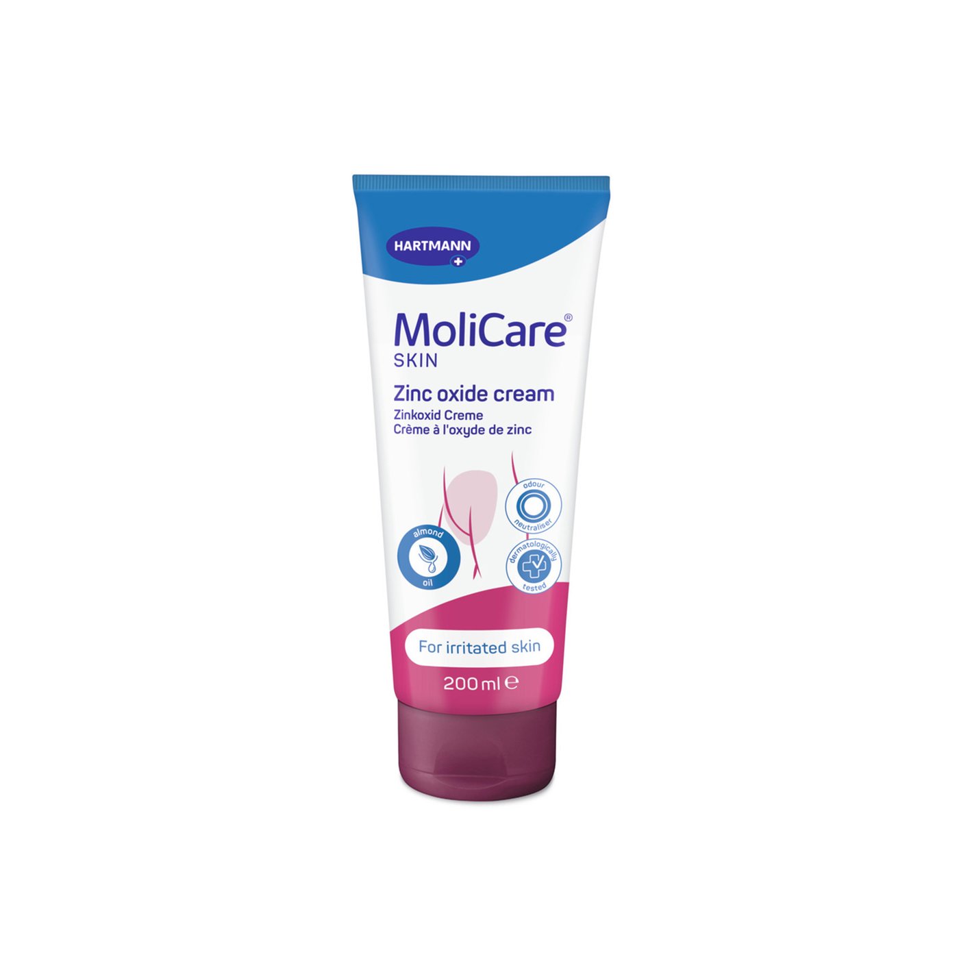 Gallery Image of MoliCare Skin Pflegecreme Zinkoxid, Hautschutzbarriere bei Inkontinenz, Zinkoxid, Nutriskin Complex, 200 ml