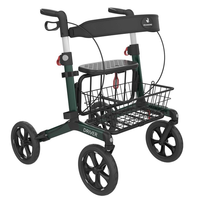Product Image of Rehasense Outdoor-Rollator Driver, 10-Zoll-Soft-Räder für unebenes Gelände, bis 150 kg, faltbar