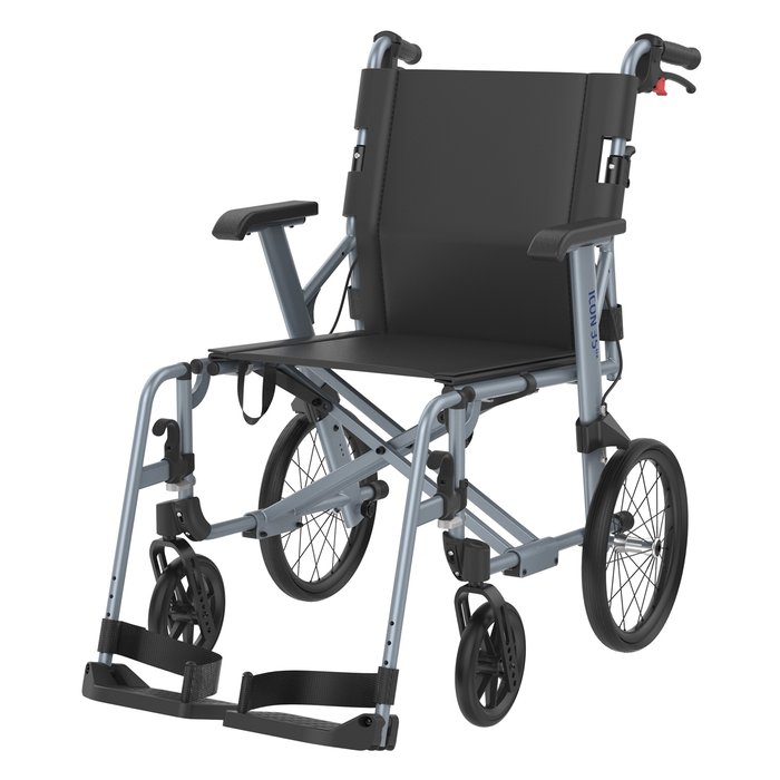 Product Image of Rehasense Transportrollstuhl Icon 35 BX, leichter Rollstuhl faltbar 8,2 kg, pannensichere Räder, schwarz