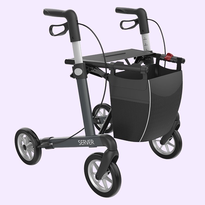 Product Image of Leichtgewicht-Rollator Server Aluminium faltbar höhenverstellbar Soft-Räder