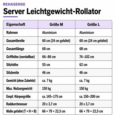 Gallery Image of Rehasense Rollator Server Aluminium, leichter Gehwagen faltbar, TPE-Räder, abnehmbare Einkaufstasche
